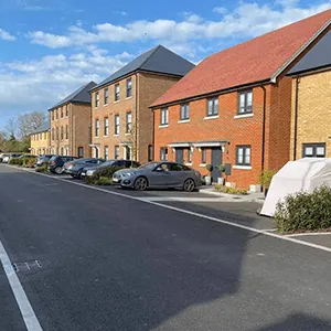 multi coloured brick houses